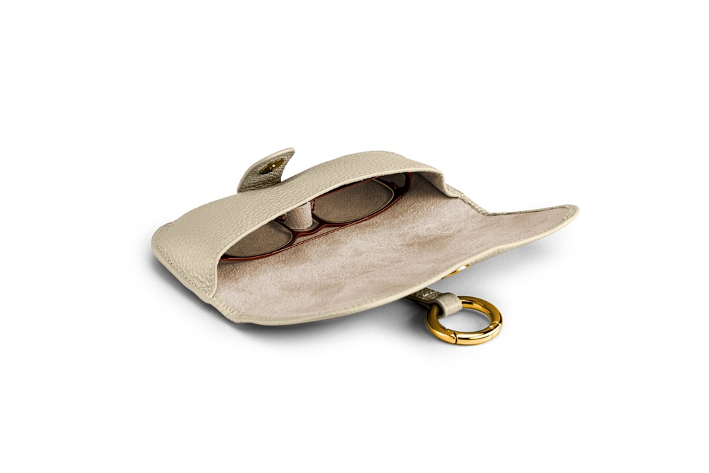 Premium Brillenetui | sand | gold | genarbt