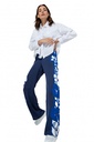 Caroline Biss - SHORT OVERSIZED COTTON BLOUSE WITH EMBROIDERY white - 1608-90
