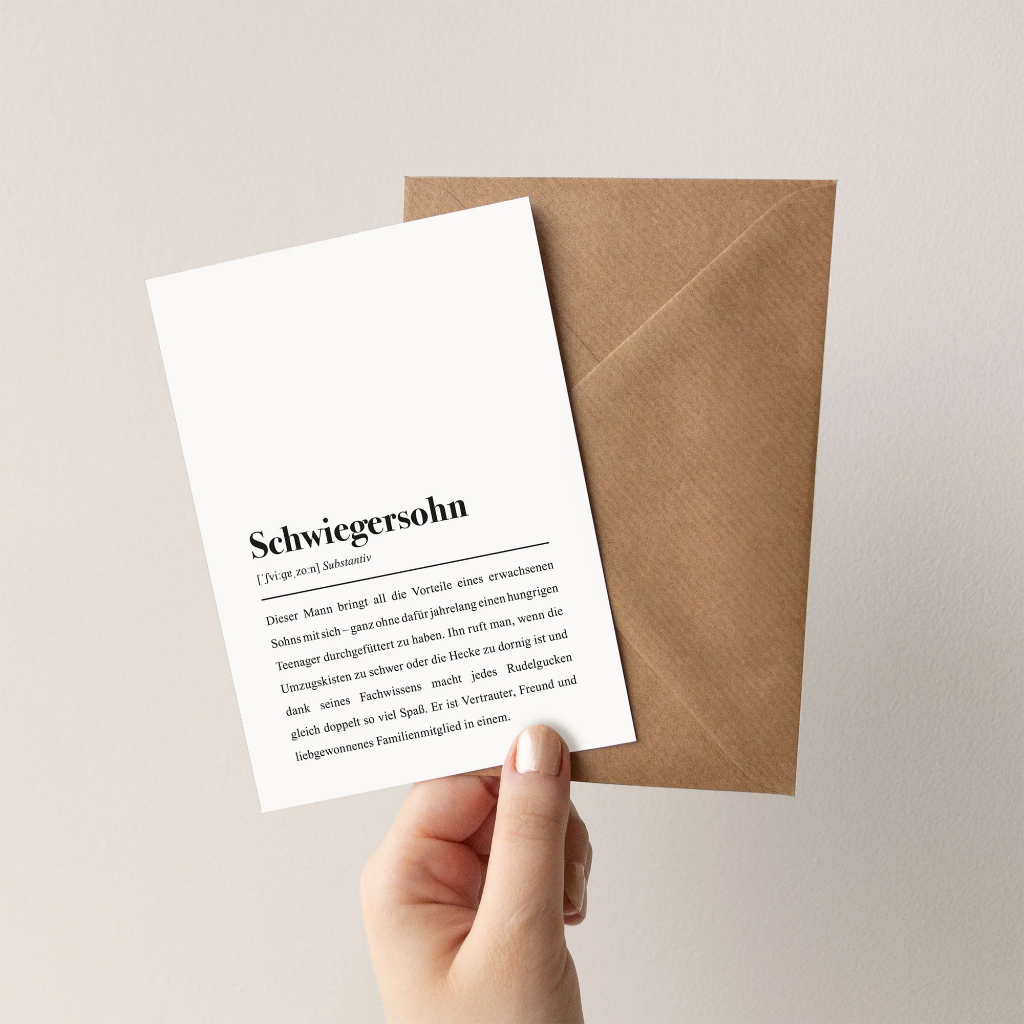 Aemmi - Klappkarte mit Umschlag - Schwiegersohn