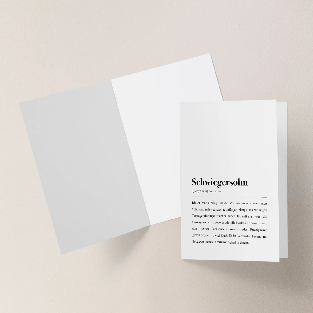 Aemmi - Klappkarte mit Umschlag - Schwiegersohn