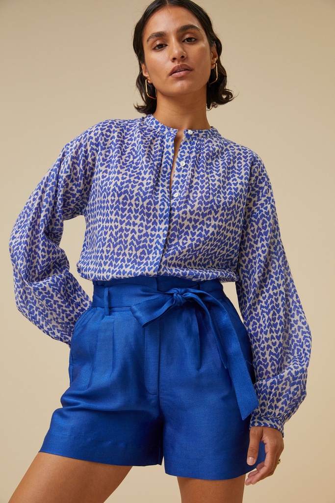 By Bar - June Linen Short - 608 kingsblue 