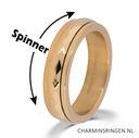Charmins Ring - R1251 - Anxiety Gehamerd Spinner Goud