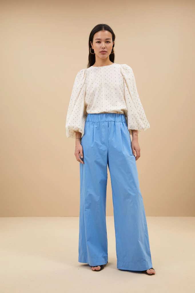 By Bar - Zasu coloured Lurex blouse - 010 off white