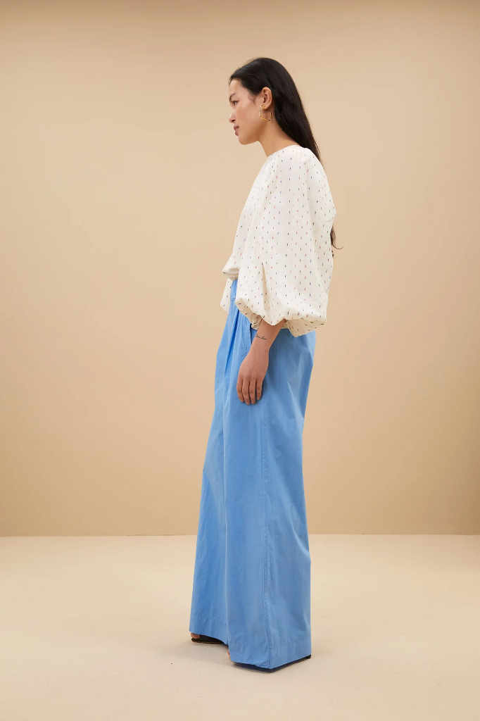 By Bar - Zasu coloured Lurex blouse - 010 off white