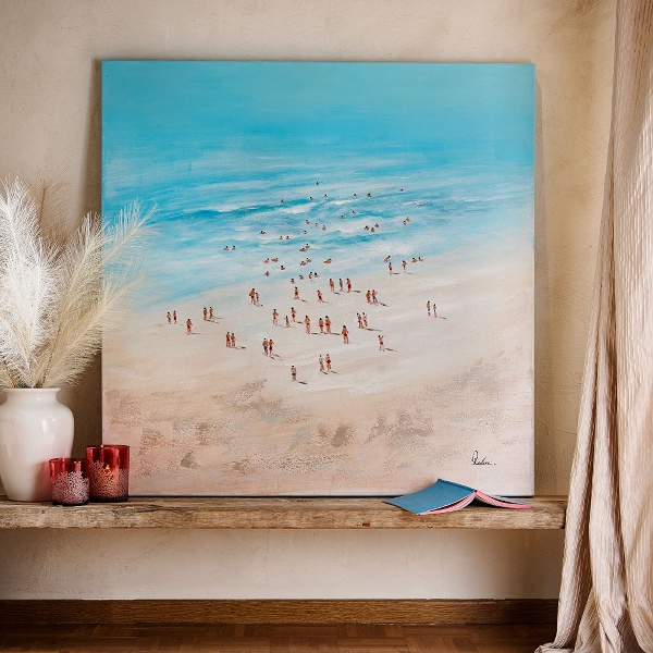 Werner Voss - Bild Beachlife, Acryl auf Leinwand, 100x100 cm
