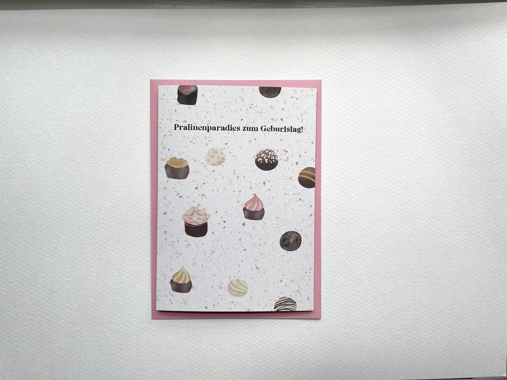 Elena Klein - Klappkarte Pralinenparadies - Pralinenparadies zum Geburtstag