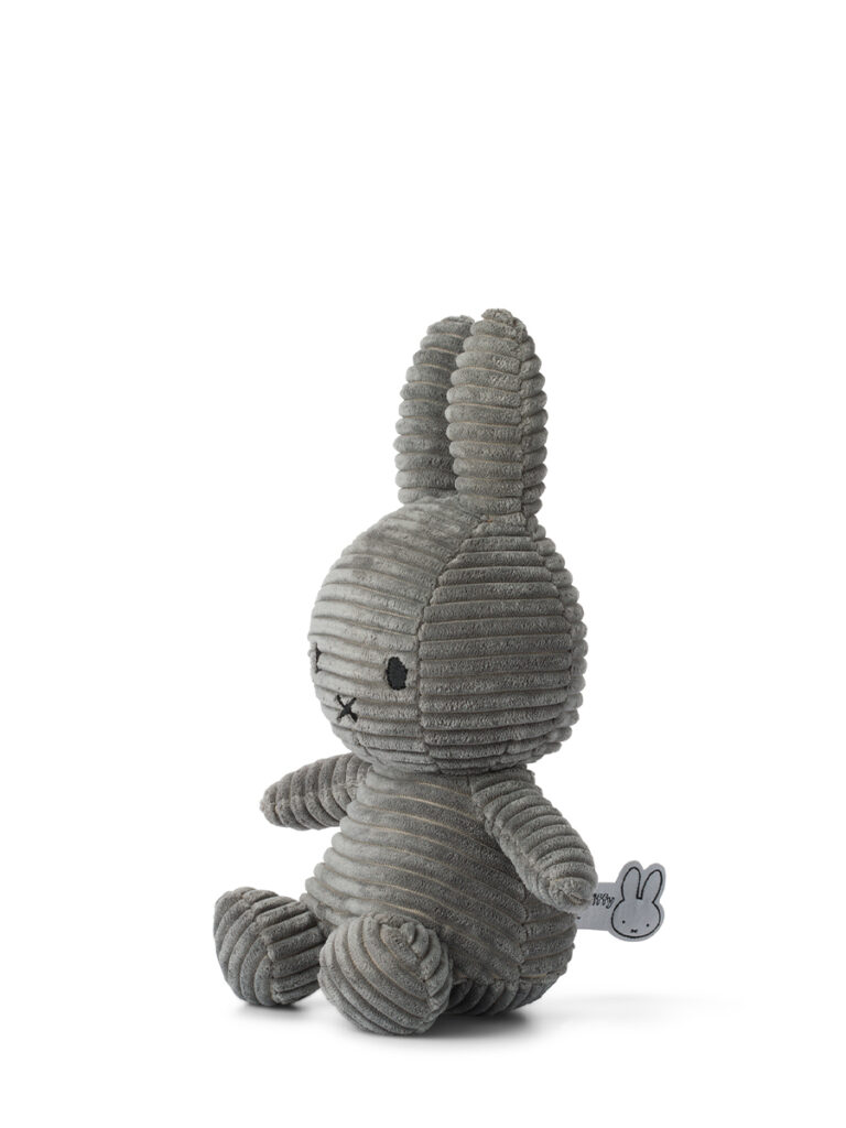 BON TON TOYS - Miffy Sitting Corduroy Grey - 23cm 