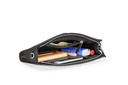 Tragbar XL Clutch Wiener Geflecht | schwarz | silber | genarbt