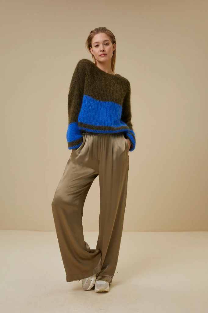 By Bar - olli stripe pullover - 415 olive