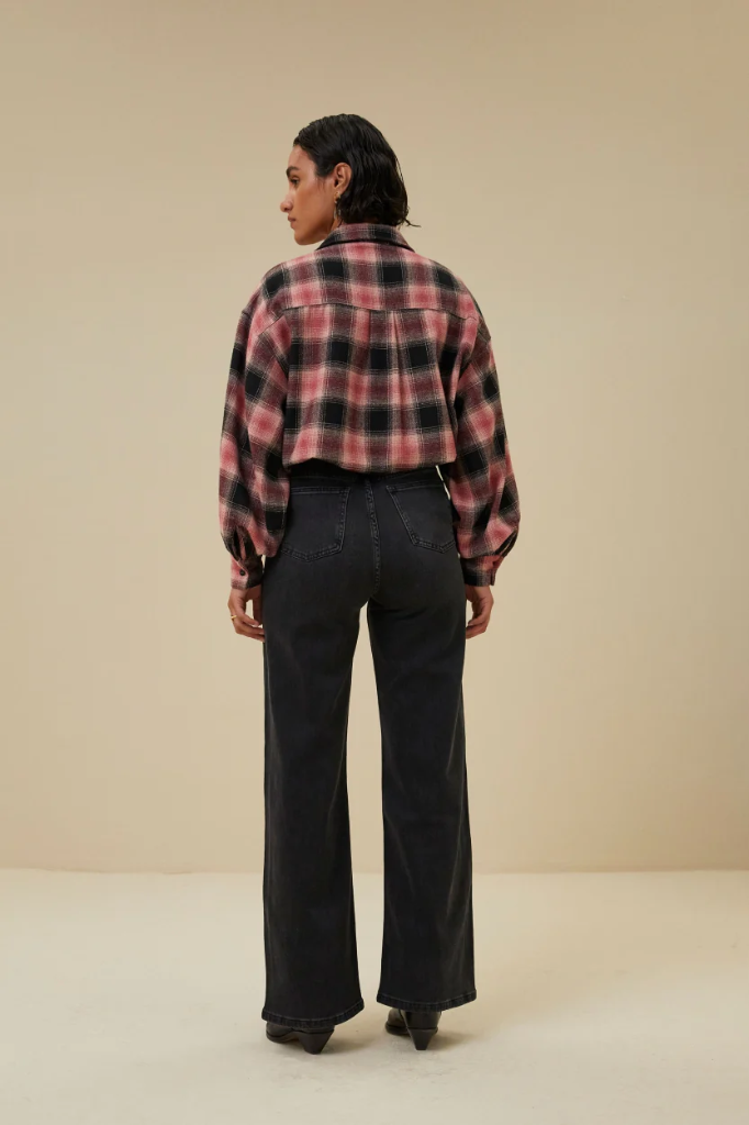 By Bar - sarah check blouse - 234 rosewood