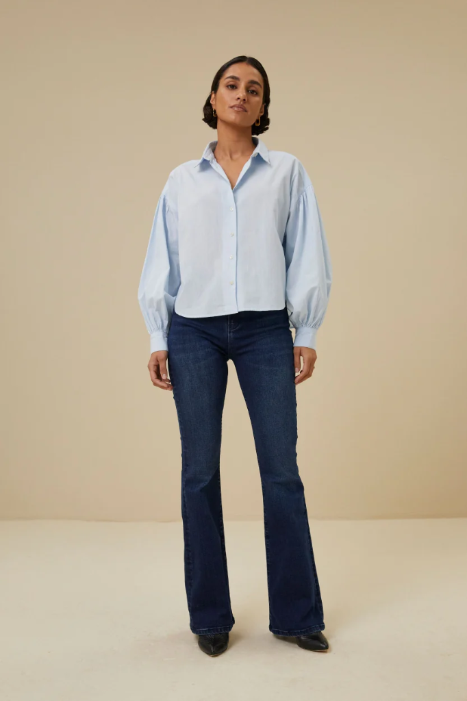 By Bar - sarah short chambray blouse - 650 light blue