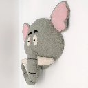 Mea Lini - Wanddekoration Tierkopf Elefant, Wollfilz - 38x7,5x38cm