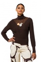 Caroline Biss - FITTED PULLOVER WITH SEMI-SHEER DÉCOLLETÉ - Coffee