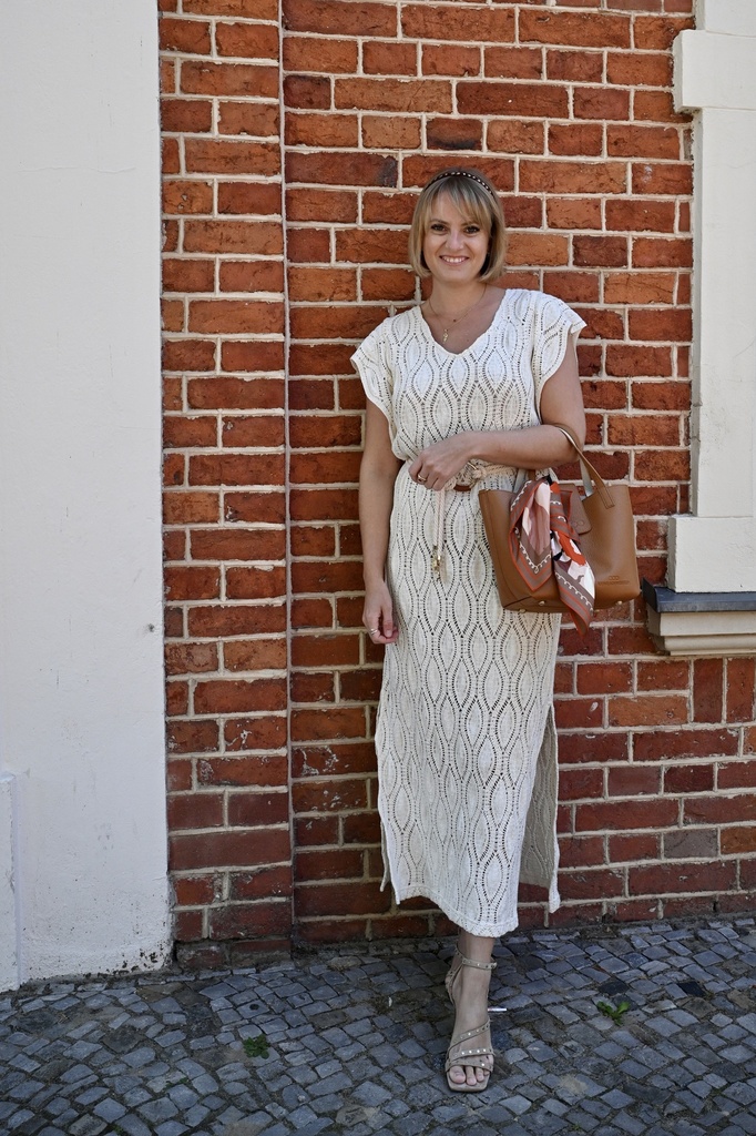 Caroline Biss - STRAIGHT FITTING CROCHET MIDI DRESS - 1140-34