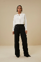 By Bar - tibbe satin stripe blouse - 010 off white