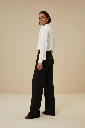 By Bar - tibbe satin stripe blouse - 010 off white