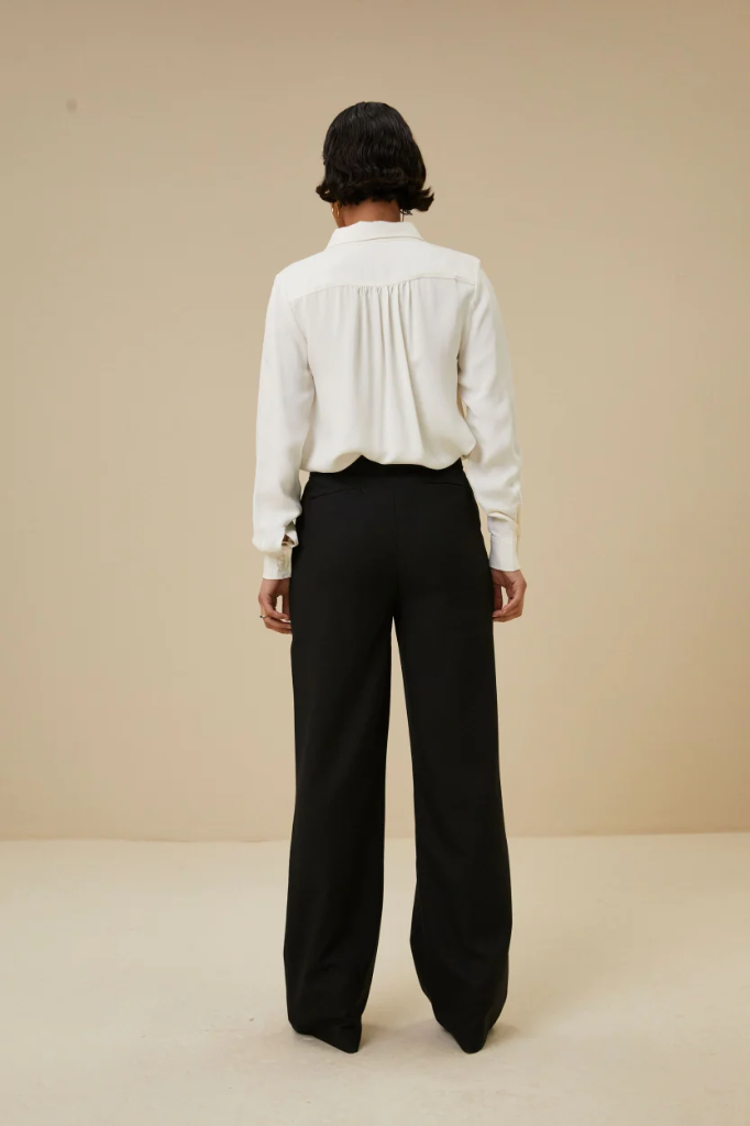 By Bar - tibbe satin stripe blouse - 010 off white