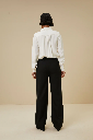 By Bar - tibbe satin stripe blouse - 010 off white