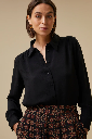 By Bar - tibbe satin stripe blouse - 861 jet black