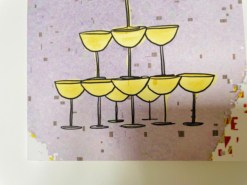 Elena Klein - Postkarte - Champagnerturm Heute ist dein Tag