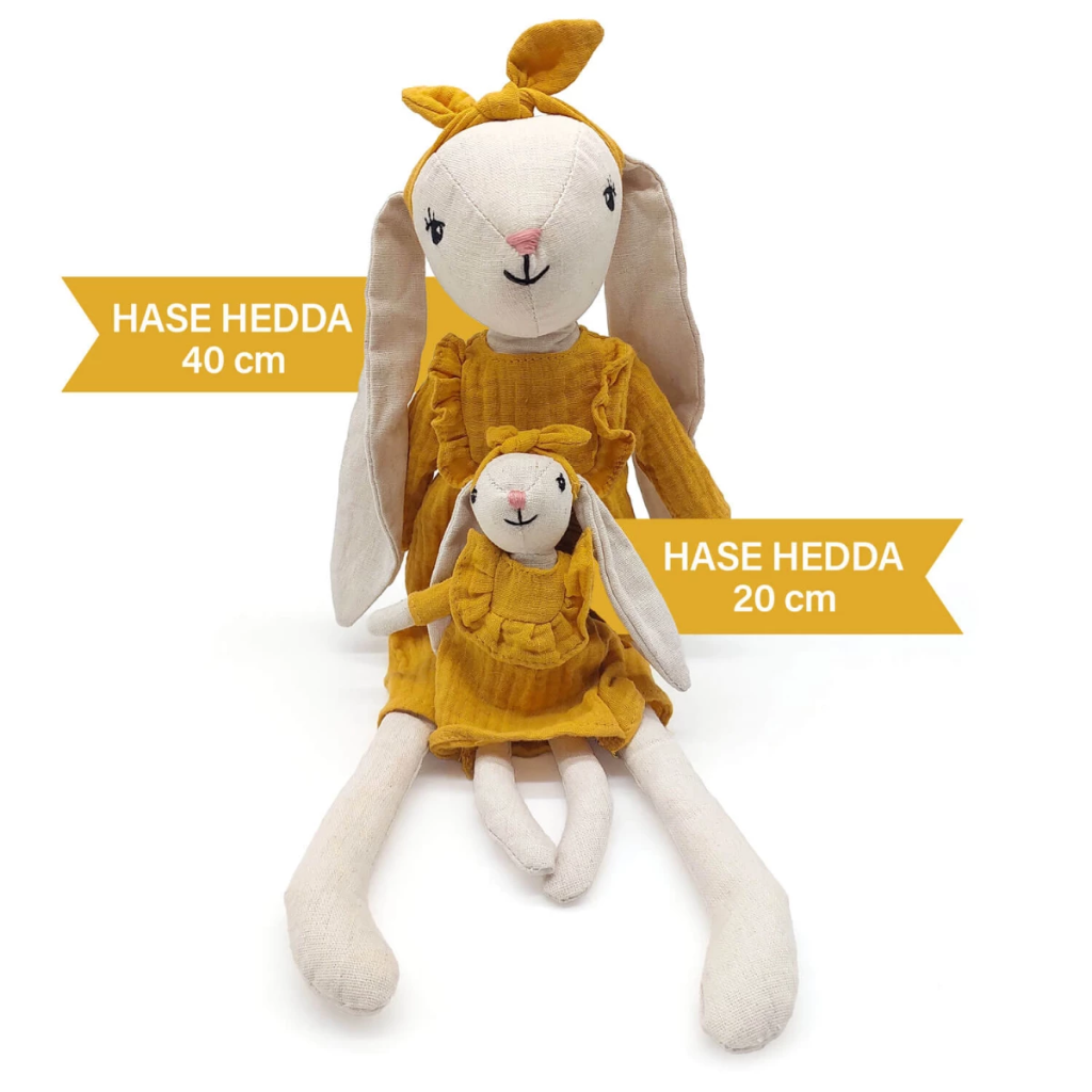 Mea Lini - Stoffpuppe Hase Hase Hedda, klein 20cm