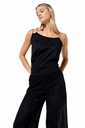 Caroline Biss - FITTED LUREX JERSEY TOP WITH SHOULDER EFFECT - Top - Viskose-Kashmir - einfarbig - Kette - Schwarz