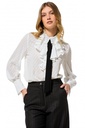 Caroline Biss - JABOT BLOUSE WITH BLACK TIE