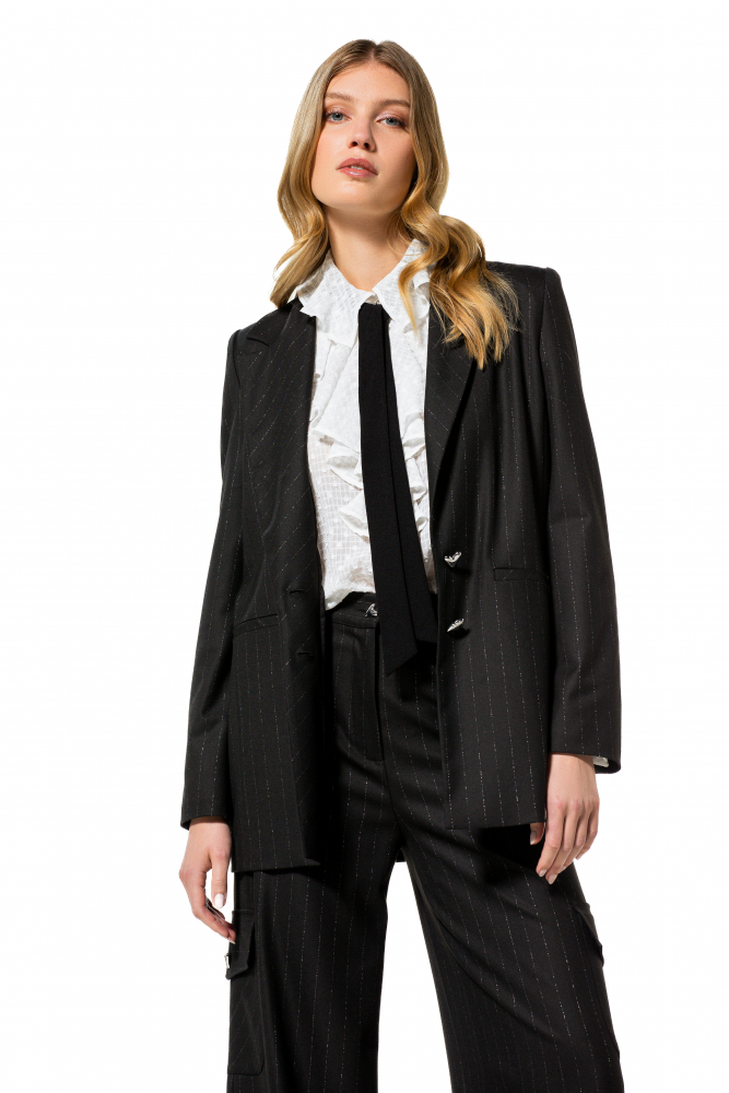Caroline Biss - JABOT BLOUSE WITH BLACK TIE