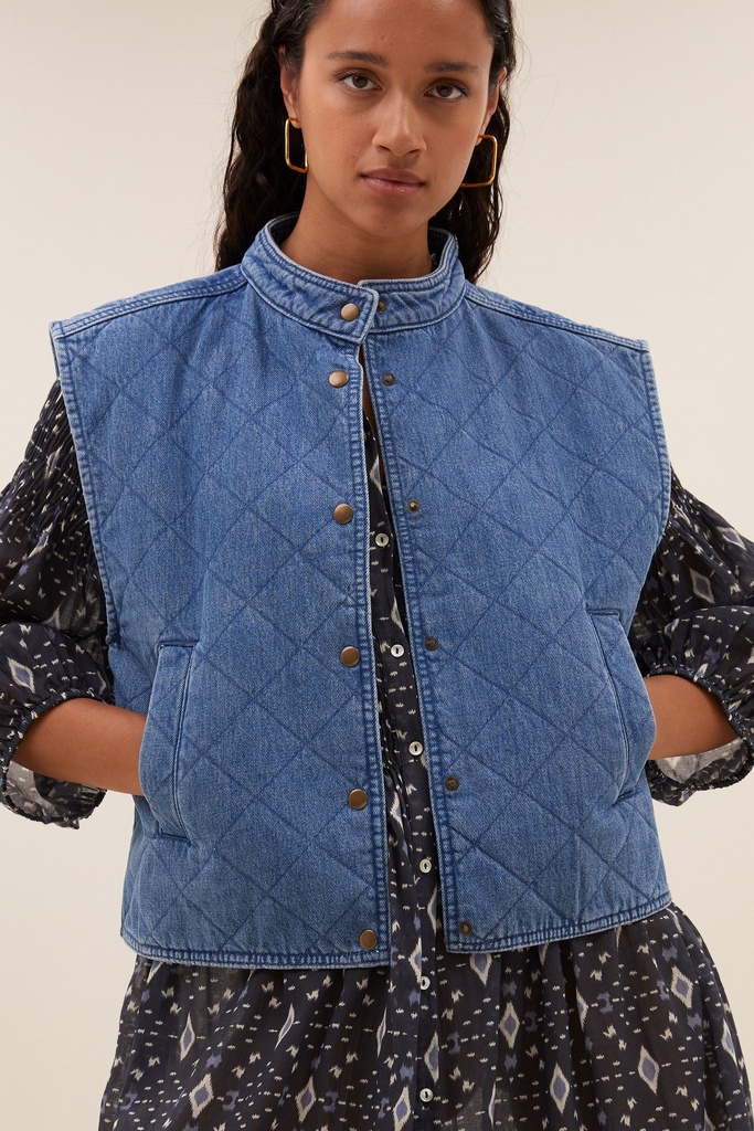 By Bar - Mave Denim Sleeveless Jacket - 625 denim