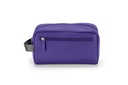 Waschtasche | lila | dunkelgrau | silber | genarbt