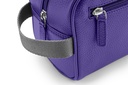 Waschtasche | lila | dunkelgrau | silber | genarbt