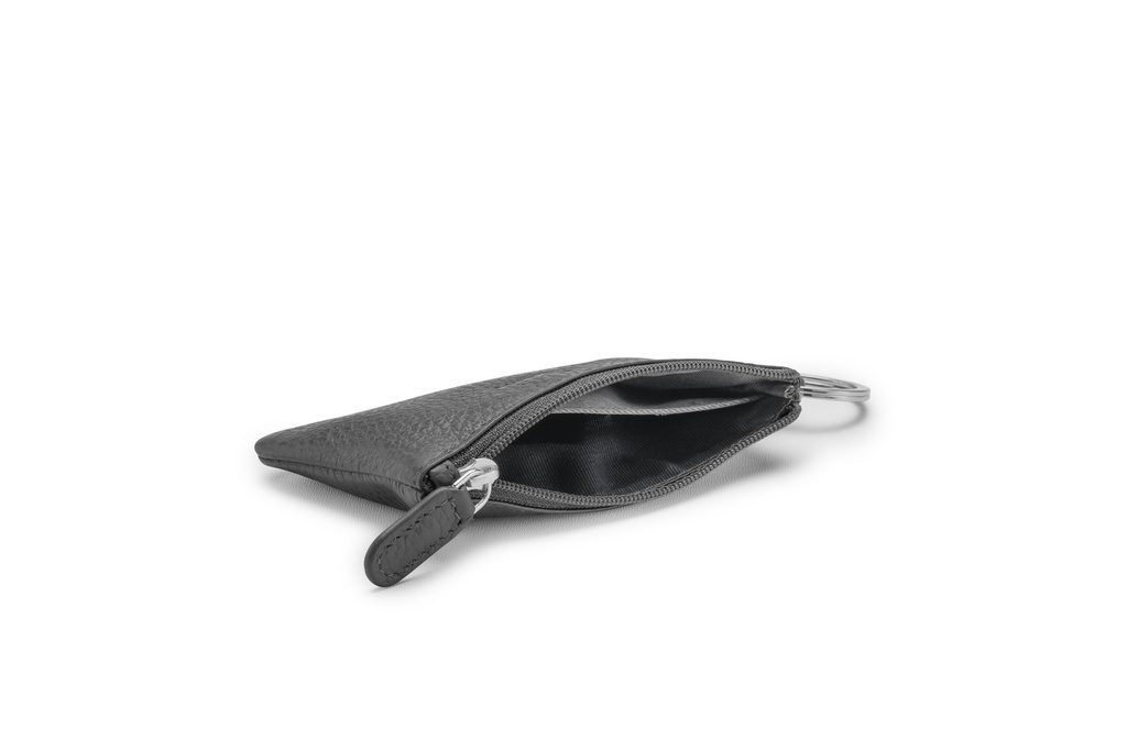 Schlüsseltasche slim | dunkelbraun | silber | genarbt (Kopie)