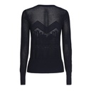Caroline Biss - FINE-KNIT SEMI-SHEER PULLOVER WITH PATTERN navy
