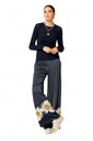 Caroline Biss - FINE-KNIT SEMI-SHEER PULLOVER WITH PATTERN navy