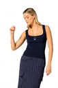 Caroline Biss - FITTED RIBBED KNIT TOP navy 
