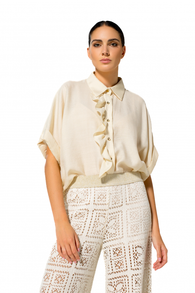 Caroline Biss - LOOSE-FITTING BLOUSE WITH FLOUNCE EFFECT cream