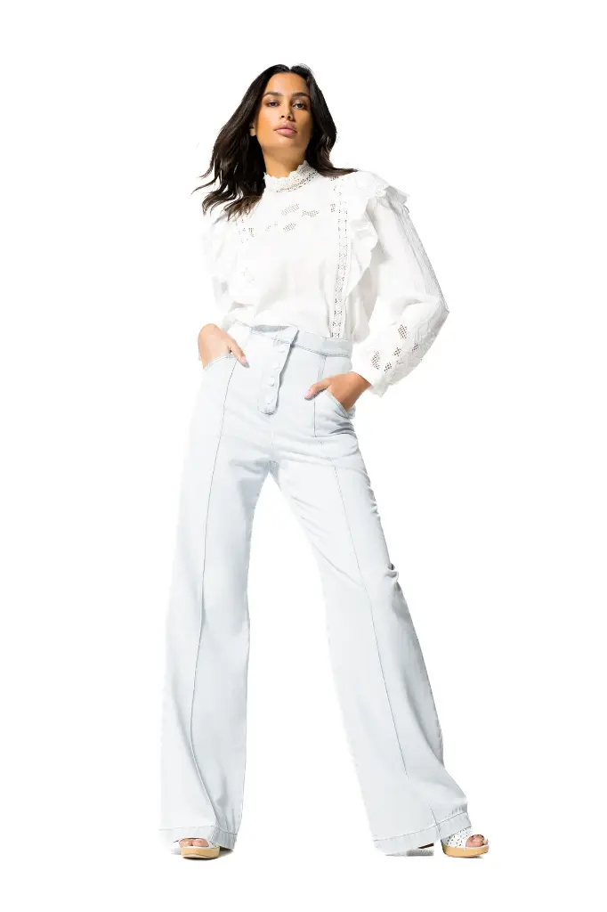 Caroline Biss - Bluse Stickerei weiß - 1610-91