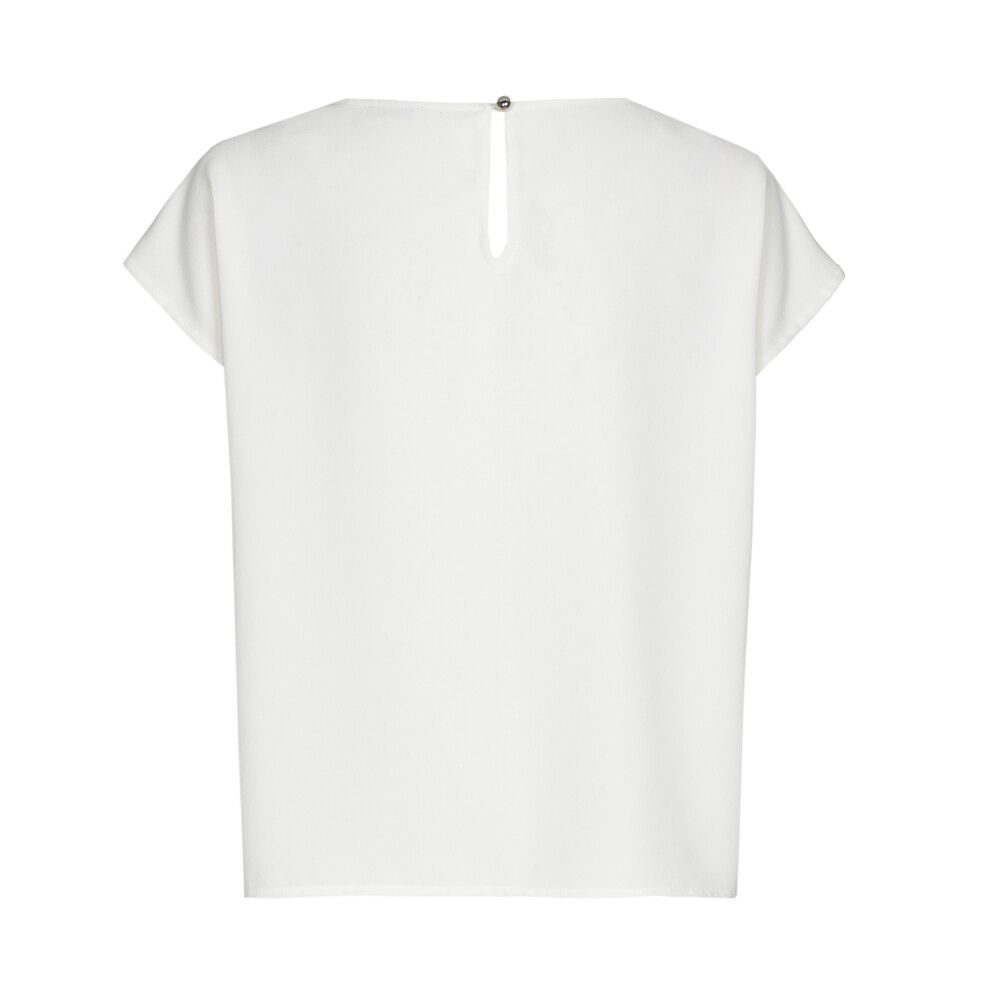 Caroline Biss - SHORT STRAIGHT TOP WITH SHOULDER EFFECT off white