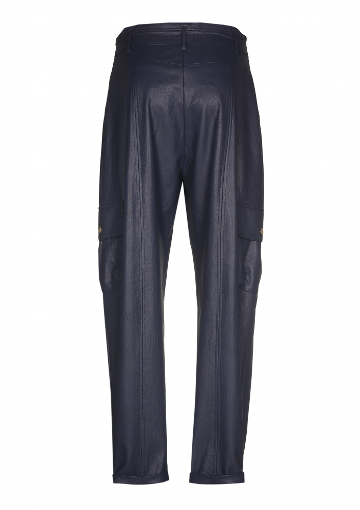 Caroline Biss - Beggy vegan leather pants dark indigo - 4583-27