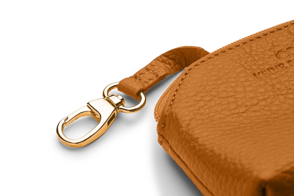 Mini-Geldbörse/Schlüsseltasche | karamell | gold | genarbt