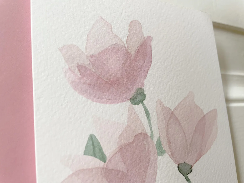 Elena Klein - Klappkarte mit Umschlag - Zartblüten rosa