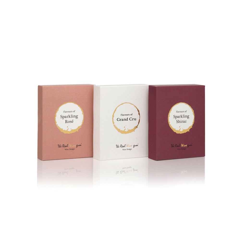 Vinoos -Weingummi Geschenke Trio mit Holztablett
