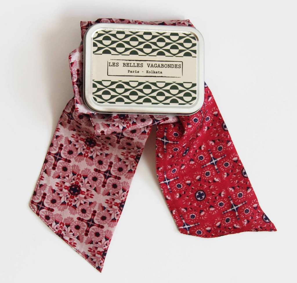 Les Belles Vagabondes - Seidenschal Bandeau Casablanca Rose Pink