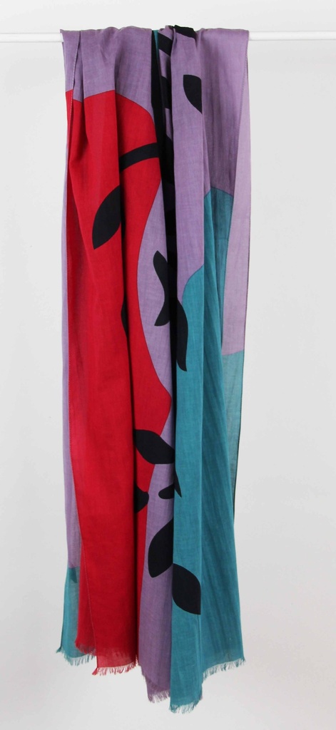 Les belles vagabondes - Schal Foulard Coton Bio Sycomore Rouge Red - 100% Biobaumwolle