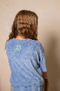 MDMD - Frottee Crop T-Shirt - blaugrau