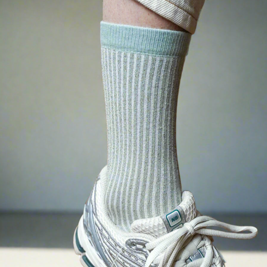 Klue - Glitter Lurex socks | stripes moonlight | eco-friendly lyocell