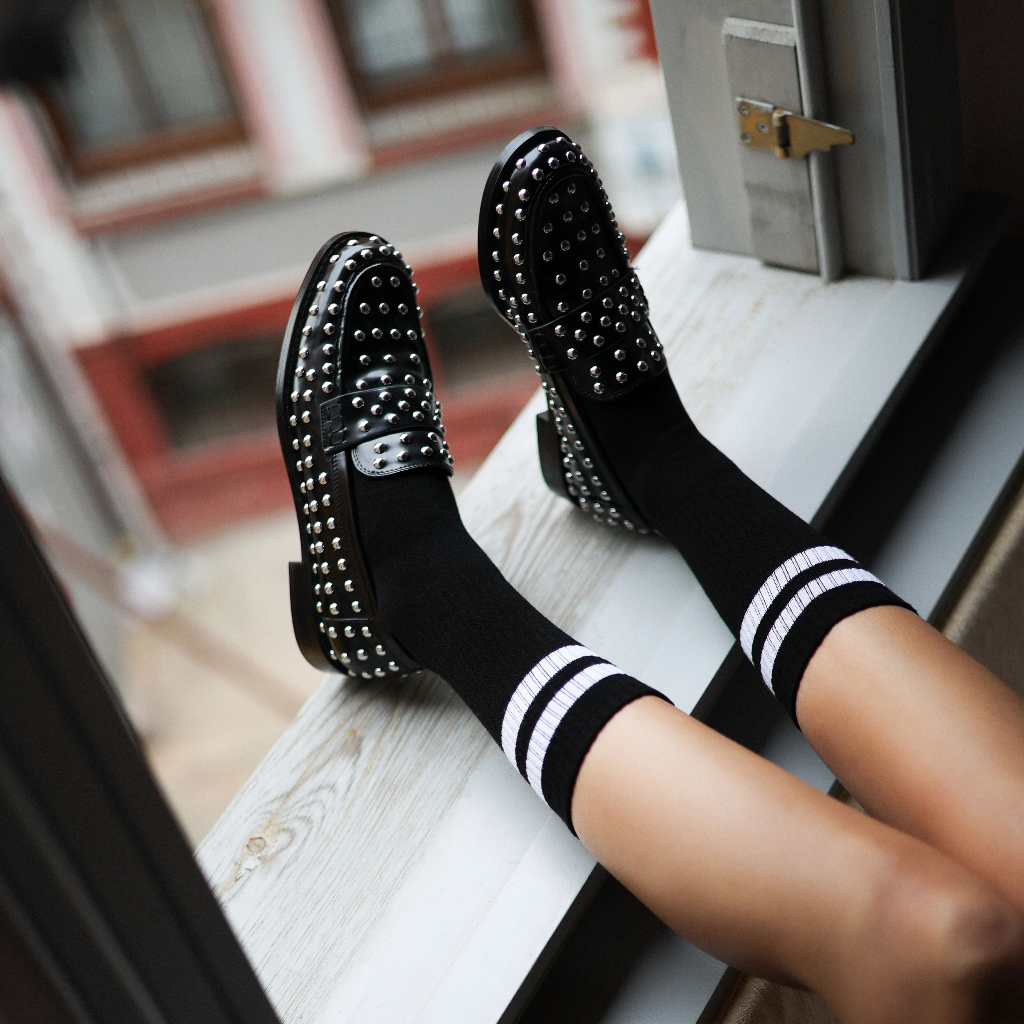 Klue - Tennis sport socks | black white | organic cotton