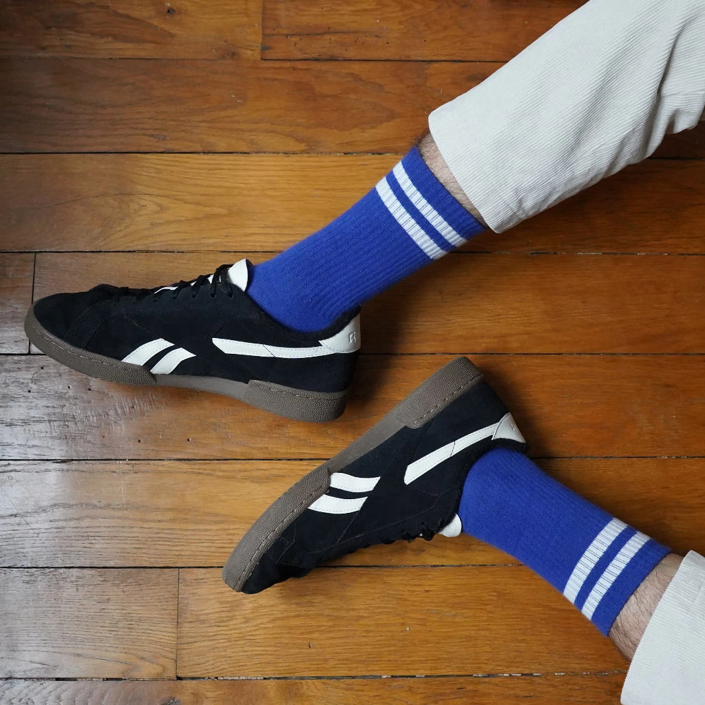 Klue - Tennis sport socks | blue white | organic cotton
