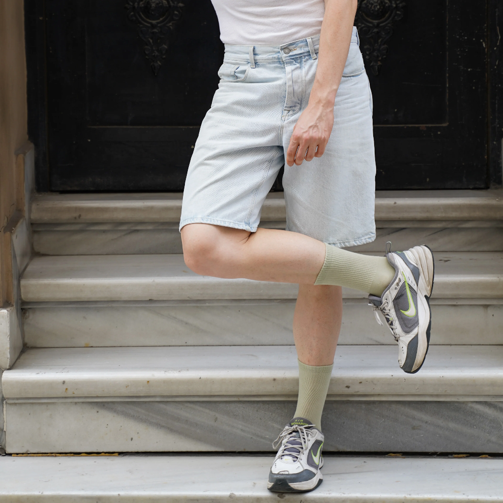 Klue - Tennis sport socks | plain khaki | organic cotton
