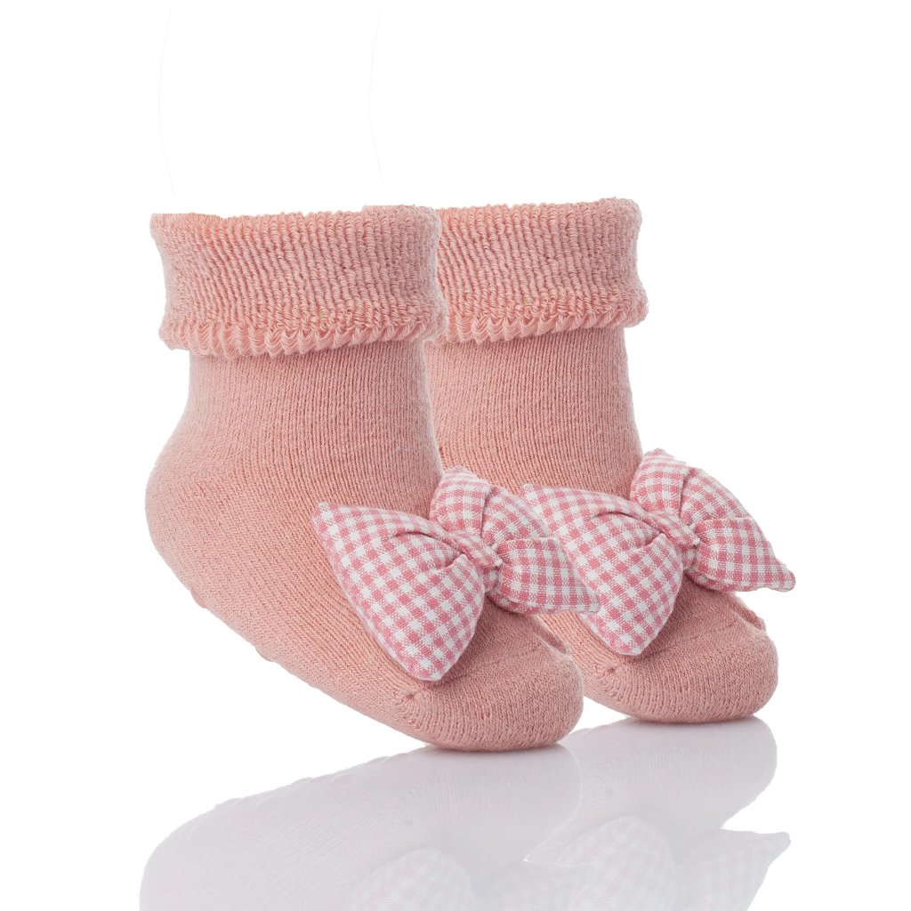 MDMD - Magic Shoes pink bow (0-1 Jahre) Babysocken